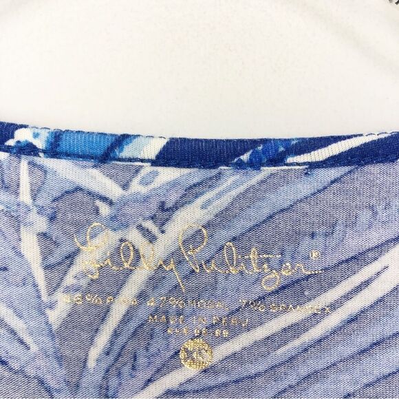 LILLY PULITZER | Blue Print Bell Sleeve Round-neck Top Women’s Size X-Small - Picture 7 of 8